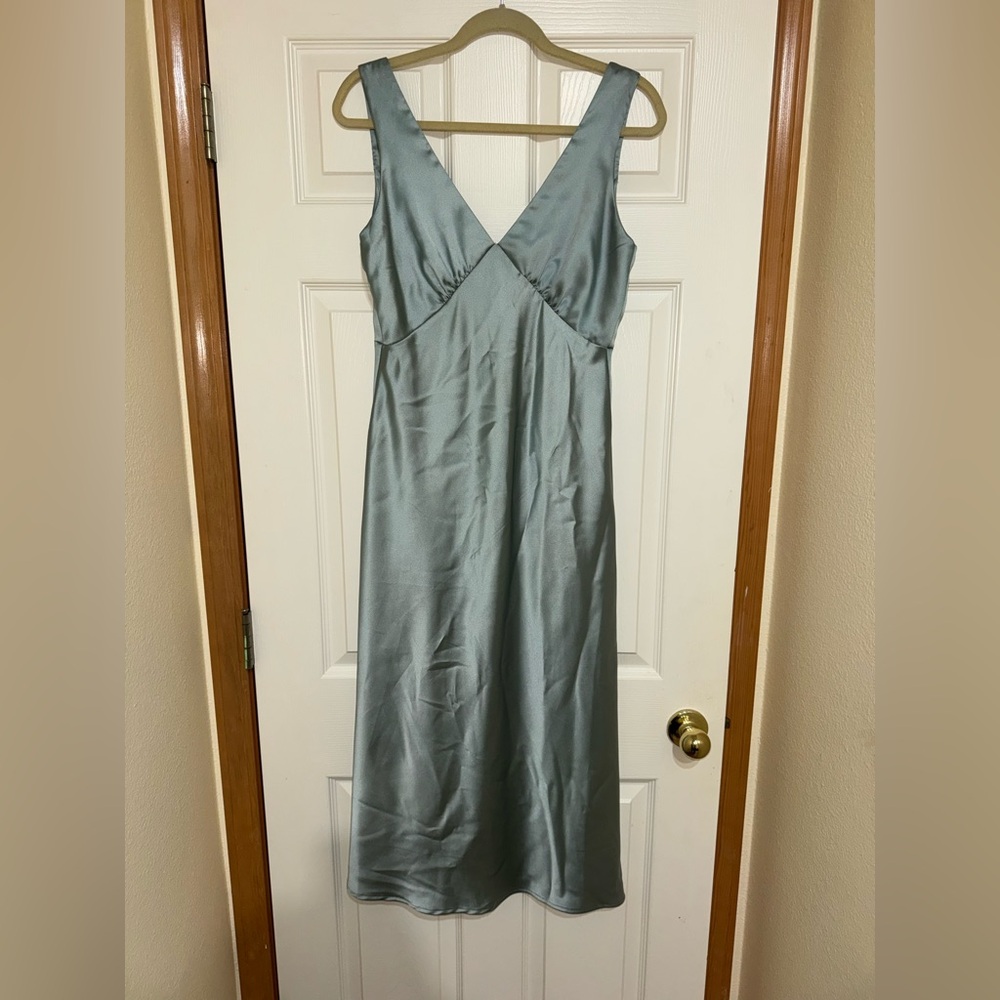 Park & Fifth Fremont Satin Dress in Sage